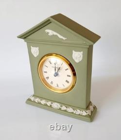 Wedgwood Green Jasper Jaguar Clock jasperware