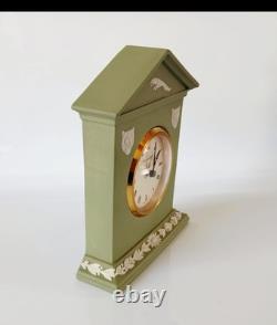 Wedgwood Green Jasper Jaguar Clock jasperware