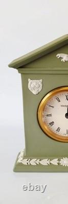 Wedgwood Green Jasper Jaguar Clock jasperware