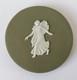 Wedgwood Green Jasper Plaque Dancing Hours Round Jasperware