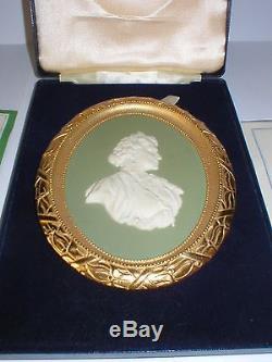 Wedgwood Green Jasper Ware Queen Mother Portrait Medallion Le 250 Ormolu Frame
