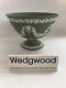 Wedgwood Green Jasper Ware Small Pedestal Bowl In Excellent Condition