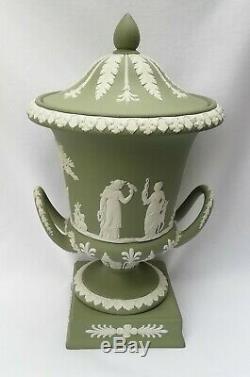 Wedgwood Green Jasperware Campagna Urn Vase Campana vase