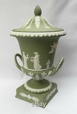 Wedgwood Green Jasperware Campagna Urn Vase Campana vase
