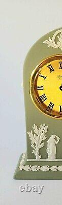 Wedgwood Green Jasperware Clock Baronet Of London Mantel Clock Boxed