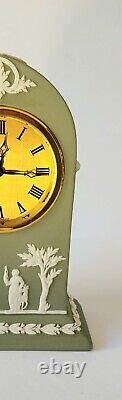 Wedgwood Green Jasperware Clock Baronet Of London Mantel Clock Boxed