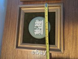 Wedgwood Green Jasperware Framed Plaques Wall Mounted Hangers X 2 Wedgwood Green Jasperware Framed Plaques Wall Mounted Hangers X 2