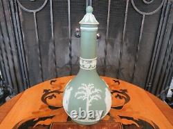 Wedgwood Green Jasperware Humphrey Taylor Liquor Decanter Bottle Muses (c. 1890s)
