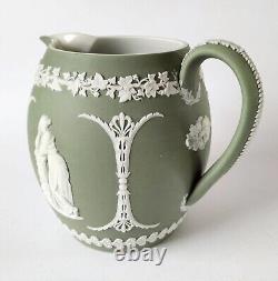 Wedgwood Green Jasperware Jug Antique