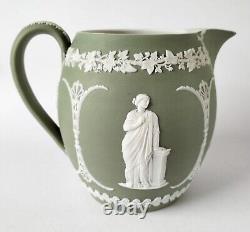 Wedgwood Green Jasperware Jug Antique