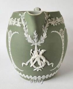 Wedgwood Green Jasperware Jug Antique