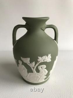 Wedgwood Green Jasperware PORTLAND VASE 5 1/2 tall