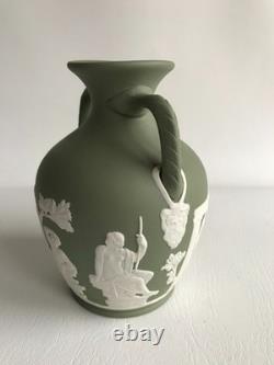 Wedgwood Green Jasperware PORTLAND VASE 5 1/2 tall