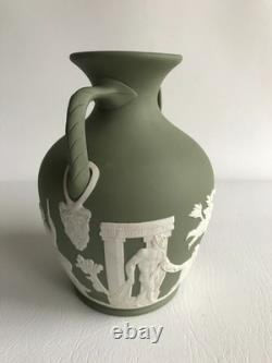 Wedgwood Green Jasperware PORTLAND VASE 5 1/2 tall