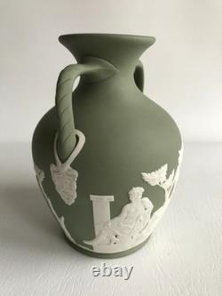 Wedgwood Green Jasperware PORTLAND VASE 5 1/2 tall
