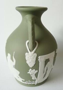 Wedgwood Green Jasperware Portland Vase 6 Inches