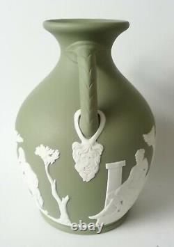 Wedgwood Green Jasperware Portland Vase 6 Inches
