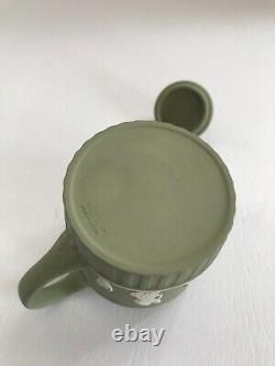 Wedgwood Green Jasperware Small Teapot In Excellent Condition