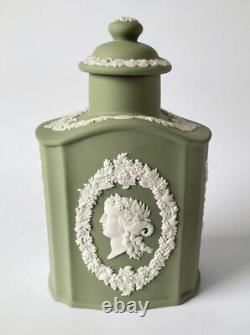 Wedgwood Green Jasperware Tea Caddy Wedgwood Green Jasperware Tea Caddy