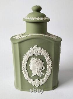 Wedgwood Green Jasperware Tea Caddy