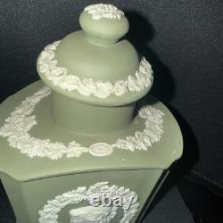 Wedgwood Green Jasperware Tea Caddy