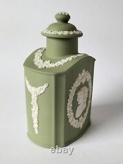 Wedgwood Green Jasperware Tea Caddy