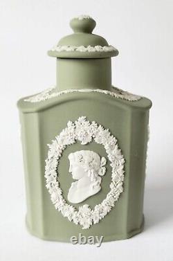 Wedgwood Green Jasperware Tea Caddy