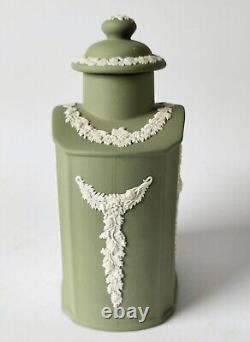 Wedgwood Green Jasperware Tea Caddy