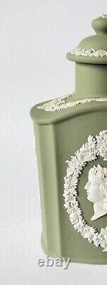 Wedgwood Green Jasperware Tea Caddy