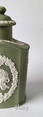 Wedgwood Green Jasperware Tea Caddy