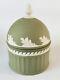 Wedgwood Green Jasperware Trinket Box Acorn And Oak Leaf