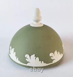 Wedgwood Green Jasperware Trinket Box Acorn and Oak Leaf