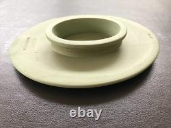 Wedgwood Green Jasperware silver cross Pram Plaque in excellent condition