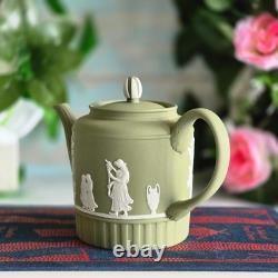 Wedgwood Green Miniature Teapot Domestic Employment Jasperware Perfect