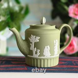 Wedgwood Green Miniature Teapot Domestic Employment Jasperware Perfect