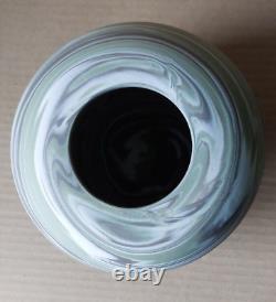 Wedgwood Green Swirled Marbled Jasperware Heavy Large Vase