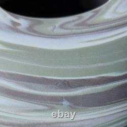 Wedgwood Green Swirled Marbled Jasperware Heavy Large Vase