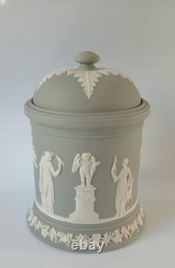 Wedgwood Grey Jasper Tobacco Pot and Lid jasperware