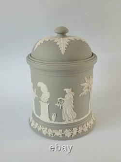 Wedgwood Grey Jasper Tobacco Pot and Lid jasperware