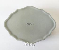 Wedgwood Grey Jasperware Trinket Box Boat Shaped