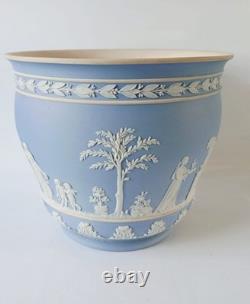 Wedgwood Jasper Antique Blue Dip Large Cachepot / Planter Jasperware