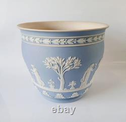 Wedgwood Jasper Antique Blue Dip Large Cachepot / Planter Jasperware