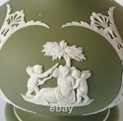 Wedgwood Jasper Antique Green White Dip Vase jasperware