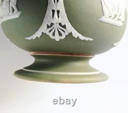 Wedgwood Jasper Antique Green White Dip Vase jasperware