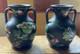 Wedgwood Jasper Black Basalt Enamel 2 X 3 Double Handled Vases Capri Ware