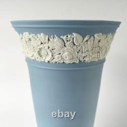 Wedgwood Jasper Blue Vase 10th Anniversary TRB Chemedica Rare jasperware