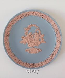 Wedgwood Jasper Blue and Pink Plate My Valentine 1987 jasperware