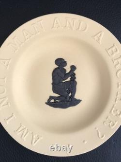Wedgwood Jasper Cane & Black Pin Dish Slavery Am I not a man and a brother