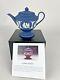 Wedgwood Jasper Icarus Portland Blue Miniature Teapot, Mint In Box! Free Ship
