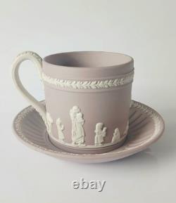 Wedgwood Jasper Lilac Coffee Cup and Saucer jasperware